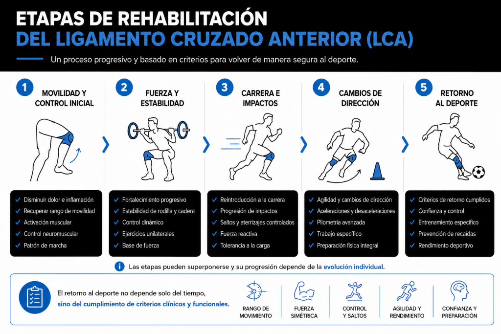Etapas de rehabilitación del ligamento cruzado anterior LCA
